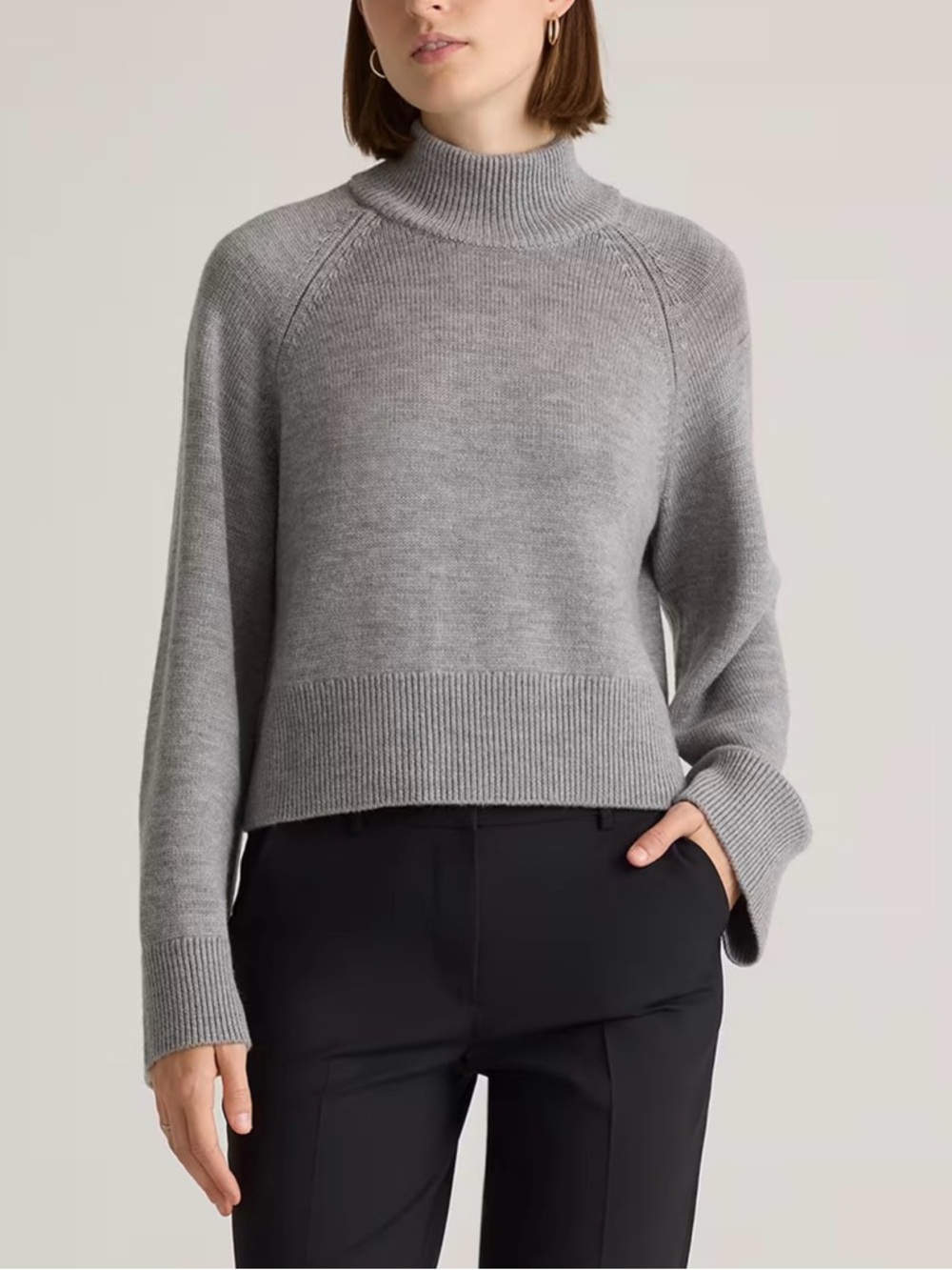 Quince Australian Merino Wool Mock Neck Women's Sweater